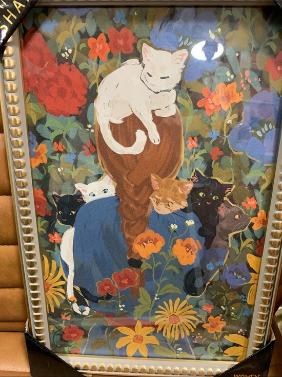 Other - Sapna Shah Girl with braid and cats Artwork